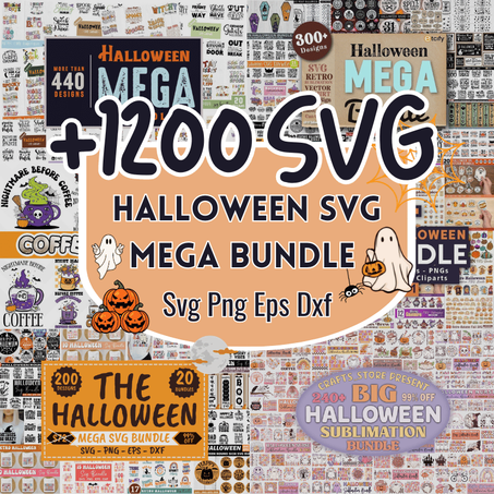 Halloween Svg Mega Bundle ( +1200 ) SVG  Bundle