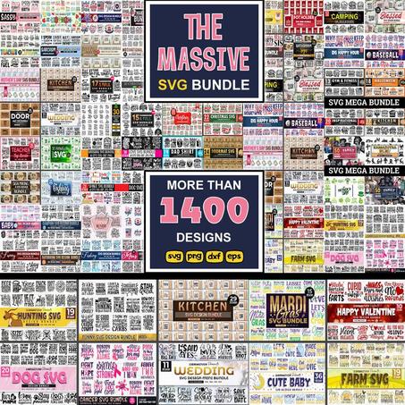 The 1400 Massive svg cut files bundle for Cricut