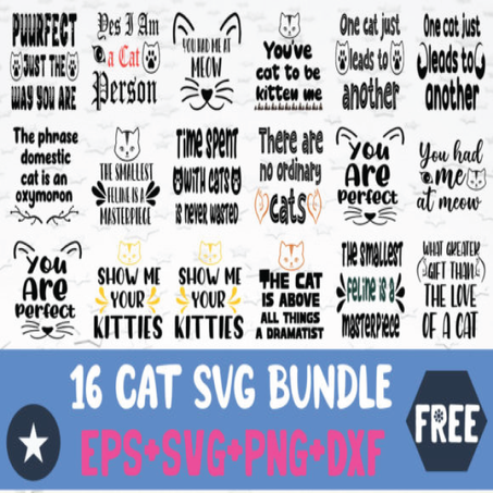 20 Cat SVG Bundle PNG Design