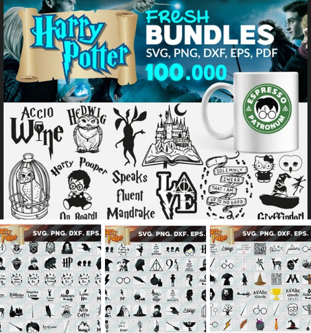 100,000+ Harry Potter SVG BUNDLE