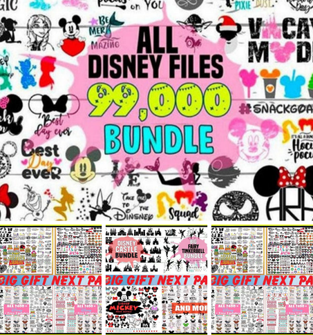 99K+ Disney svg, png, eps, dxf character bundle