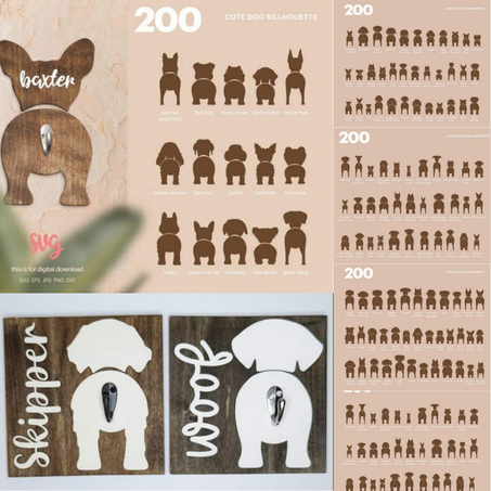 200 Dog Silhouette Bundle SVG
