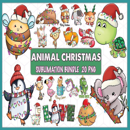 Christmas Animals Sublimation Bundle